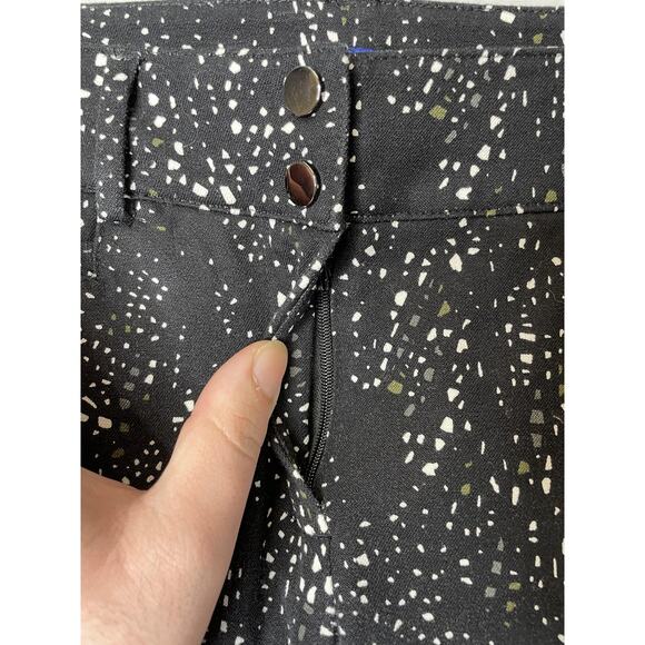APT 9 Pants Womens 4 Black White Speckle Print Stretch Ankle Dress Cropped - Picture 2 of 11